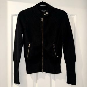 Armani Exchange Black Zip-Up Knit Jacket